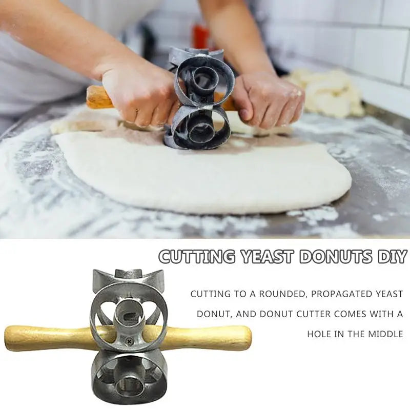 Revolving Donut Baking Roller Easy To Use Yeast Donuts Cake Baking Mold Pastry Dough Metal Baking Roller Kitchen Tools